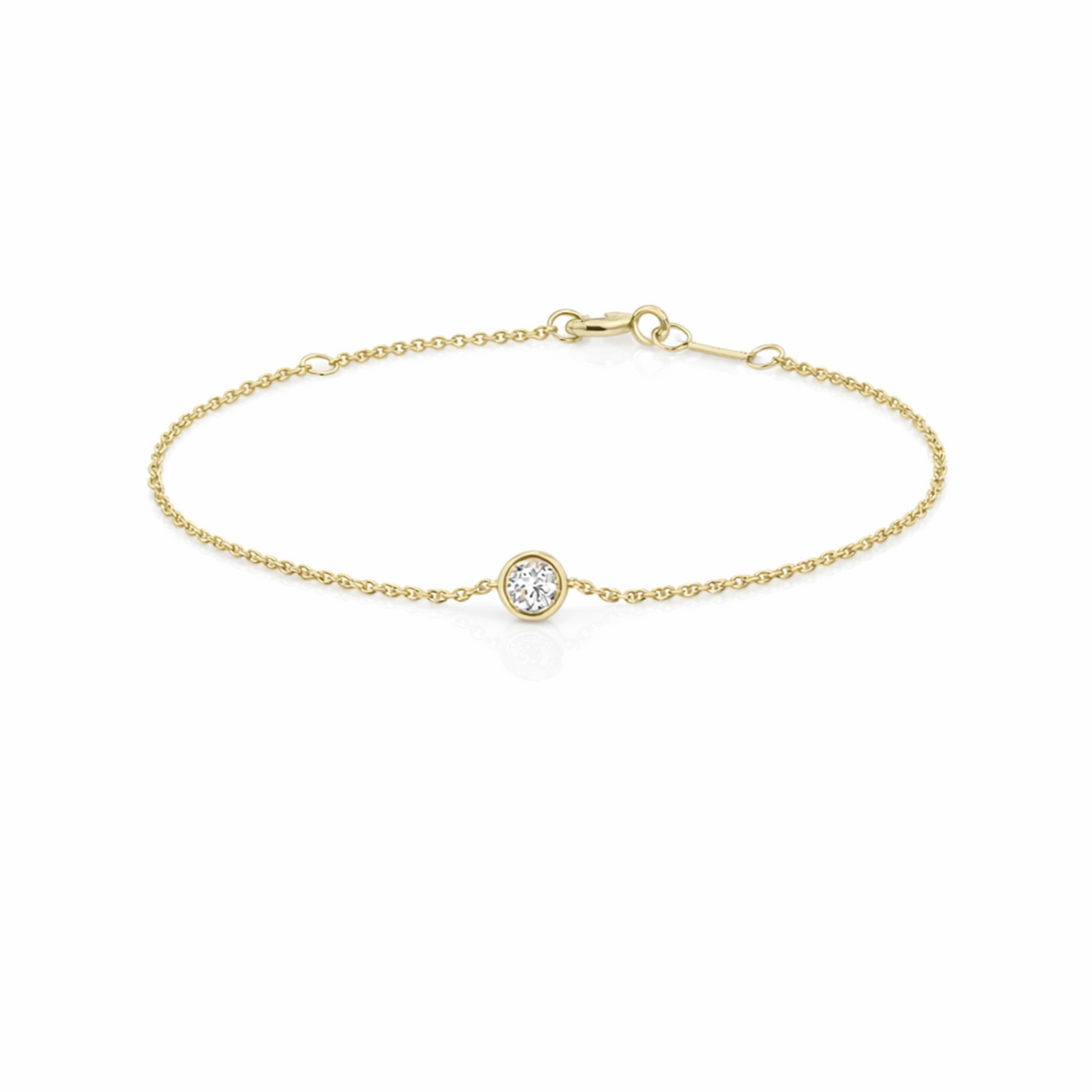 9ct Yellow Gold Round Lab Grown Diamond Bracelet