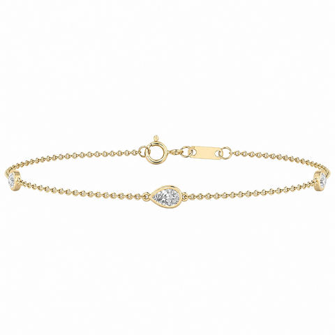 9ct Yellow Gold Stationed Lab Grown Diamond Bracelet