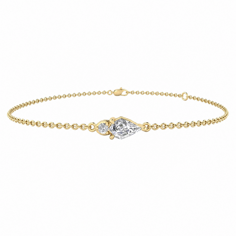 9ct Yellow Gold Pear Lab Grown Diamond Bracelet
