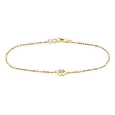 9ct Yellow Gold Oval Lab Grown Diamond Bracelet
