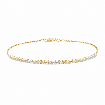 9ct Yellow Gold Lab Grown Diamond Half Tennis Bracelet