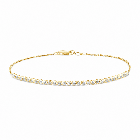 9ct Yellow Gold Lab Grown Diamond Half Tennis Bracelet