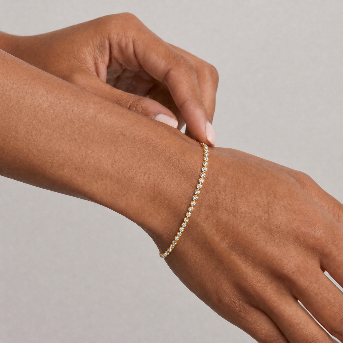 9ct Yellow Gold Lab Grown Diamond Half Tennis Bracelet