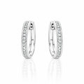 18ct White Gold Diamond Huggie Earrings