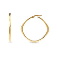 9ct Yellow Gold Flat Sided Squared Hoops