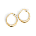 9ct Yellow Gold Silver Bonded Twist Hoop Earrings