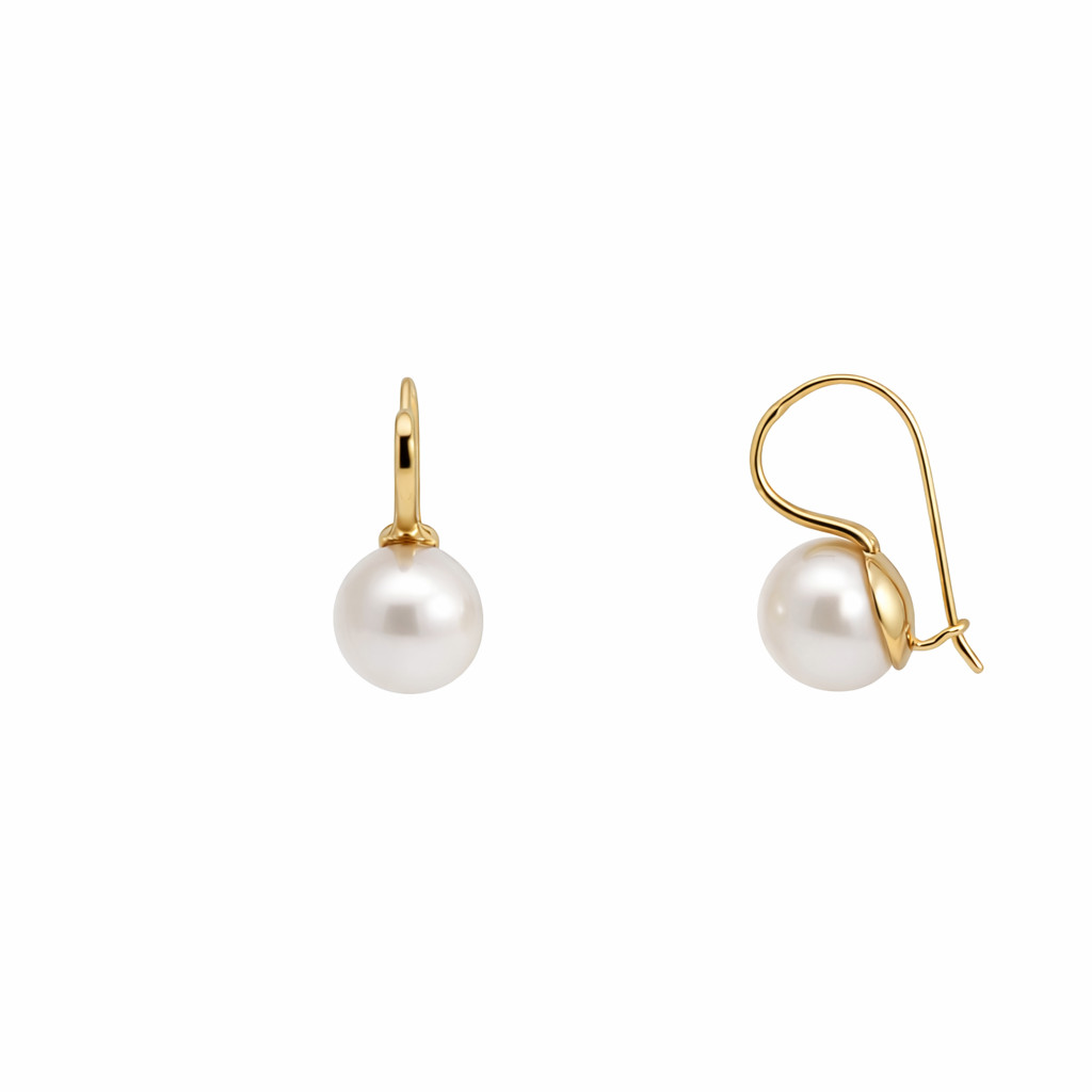 9ct Yellow Gold Freshwater Pearl Drop Earrings