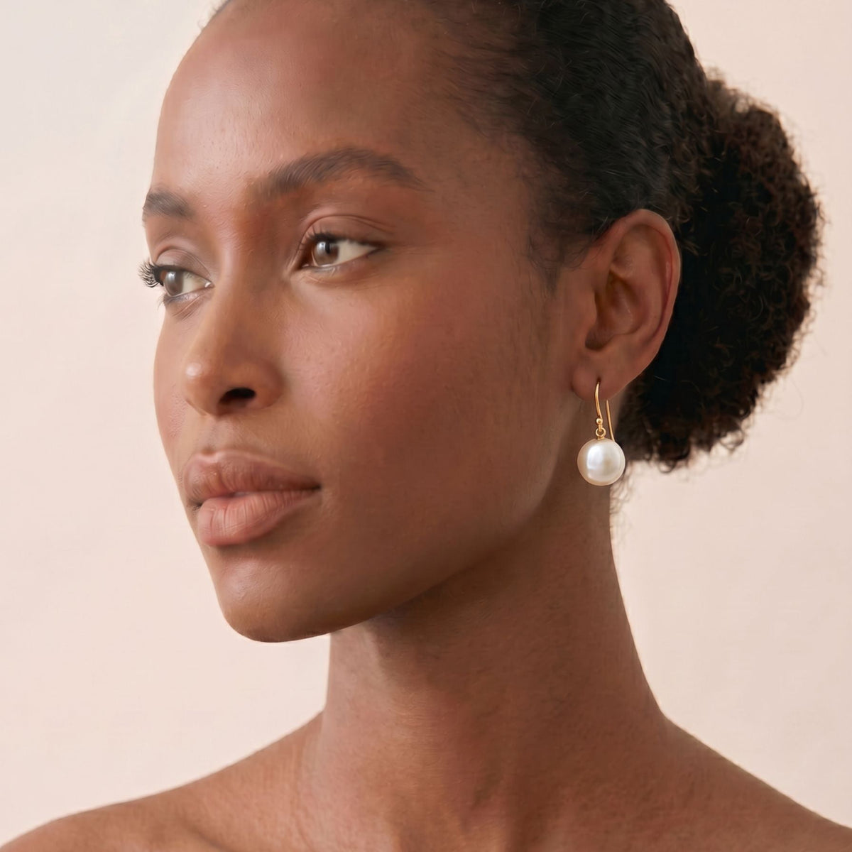 9ct Yellow Gold Coin Pearl Drop Earrings