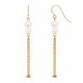 9ct Yellow Gold Double Freshwater Pearl Drop Earrings