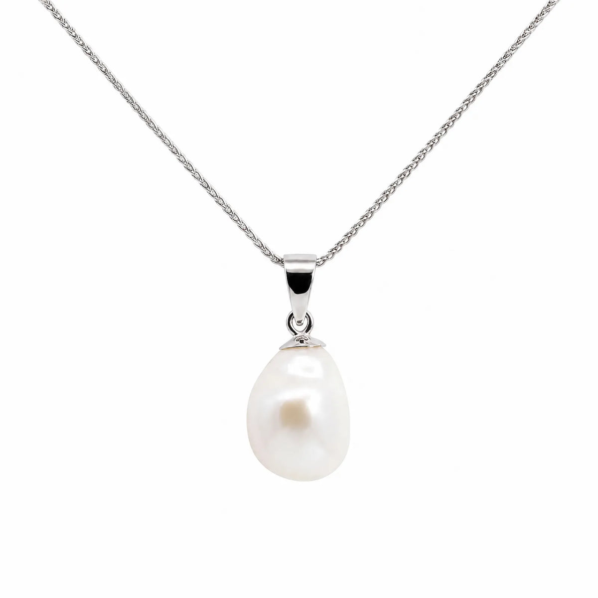 9ct White Gold Baroque Pearl Pendant