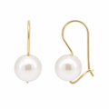 9ct Yellow Gold Freshwater Pearl Euro Earrings