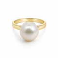9ct Yellow Gold Freshwater Button Pearl Ring