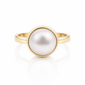 9ct Yellow Gold Round Mabe Pearl Ring
