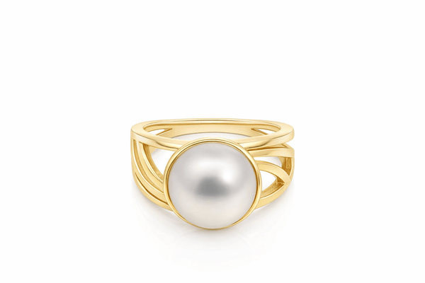 9ct Yellow Gold Mabe Freshwater Pearl Ring