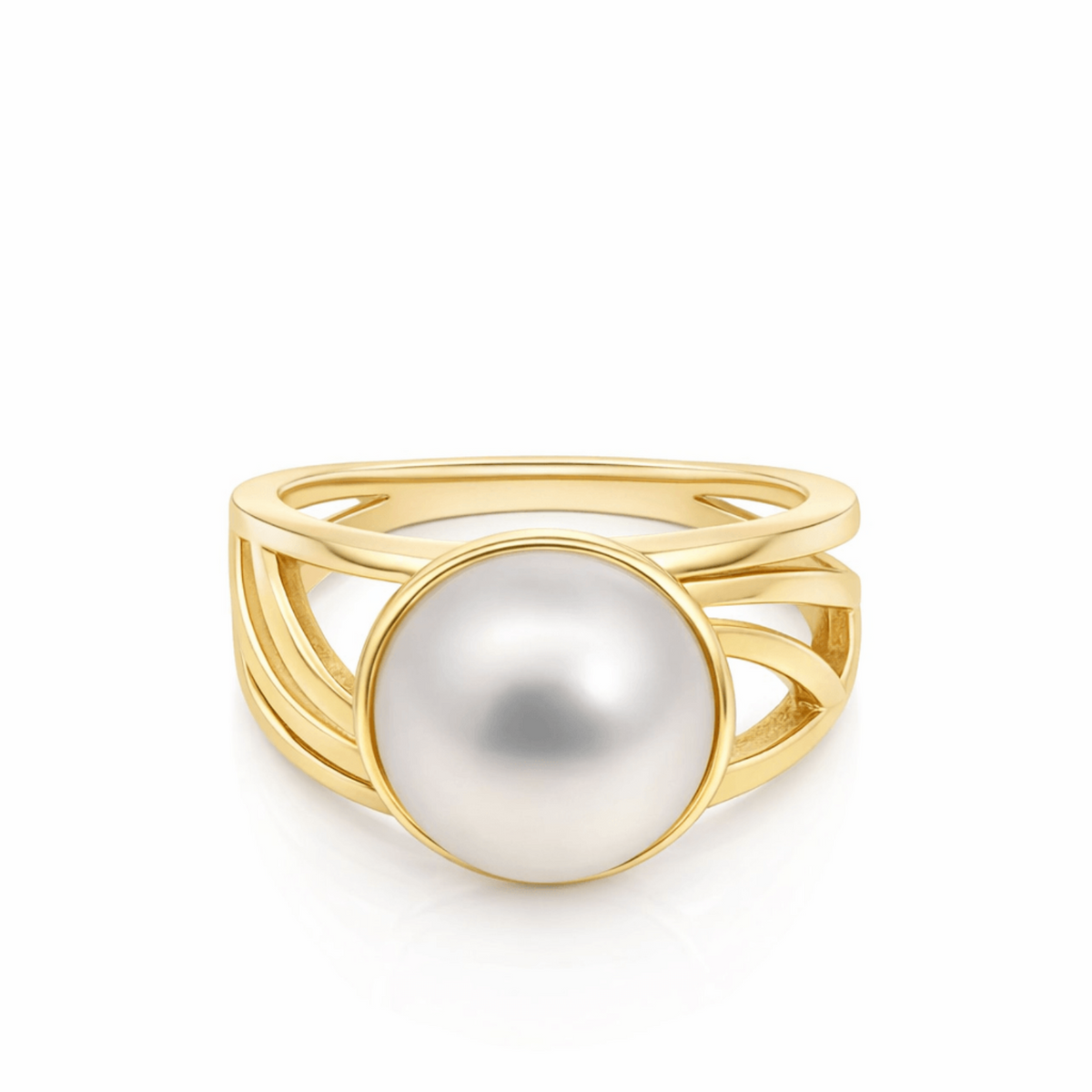 9ct Yellow Gold Mabe Freshwater Pearl Ring
