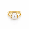 9ct Yellow Gold White Edison Pearl Ring
