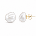 9ct Yellow Gold Keshi Pearl Stud Earrings