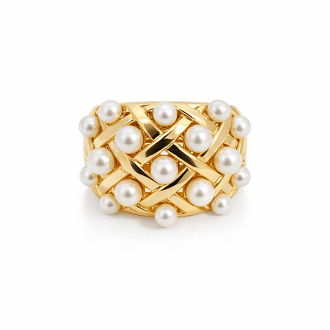 9ct Yellow Gold Freshwater Pearl Coco Ring
