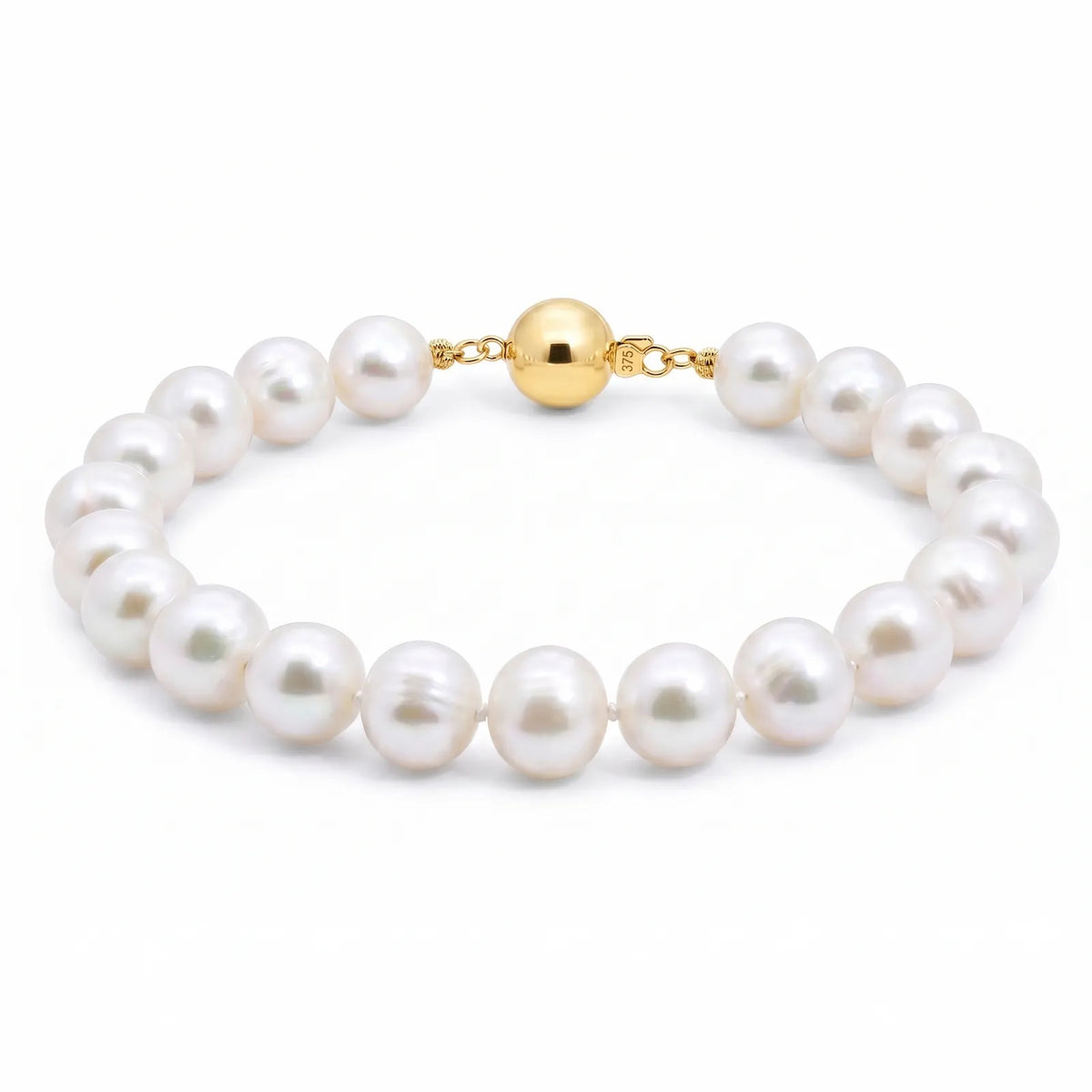 Freshwater Pearl Bracelet With 9ct Yellow Gold Clasp