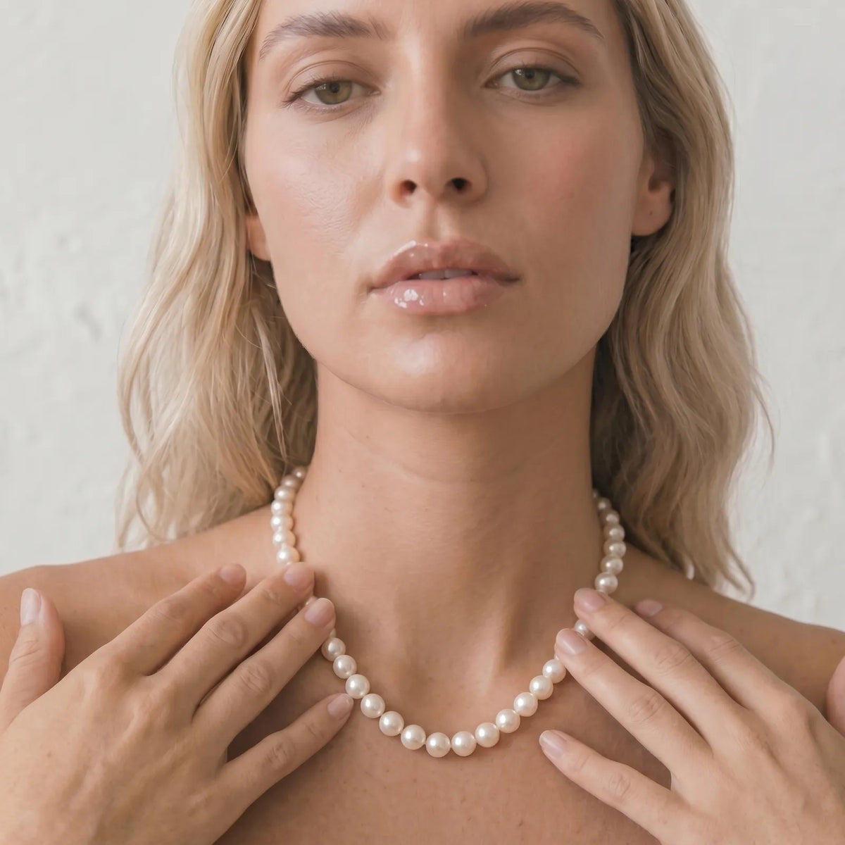 9ct Yellow Gold White Freshwater Seed Pearl Necklace