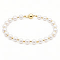 14ct Yellow Gold Bead And Freshwater Pearl Bracelet