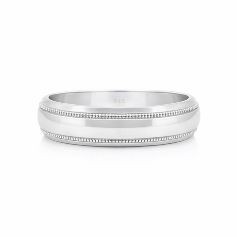 Sterling Silver Ring With Milgrain Edge