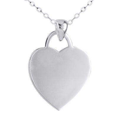 Sterling Silver Polished Engravable Heart Pendant - alternate