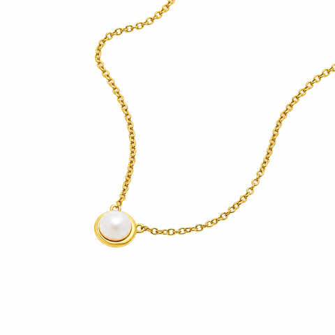 Najo Moonbeam Yellow Gold Plated Pearl Necklace