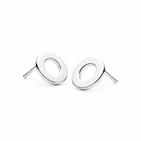Najo Solar Sterling Silver Circle Stud Earrings