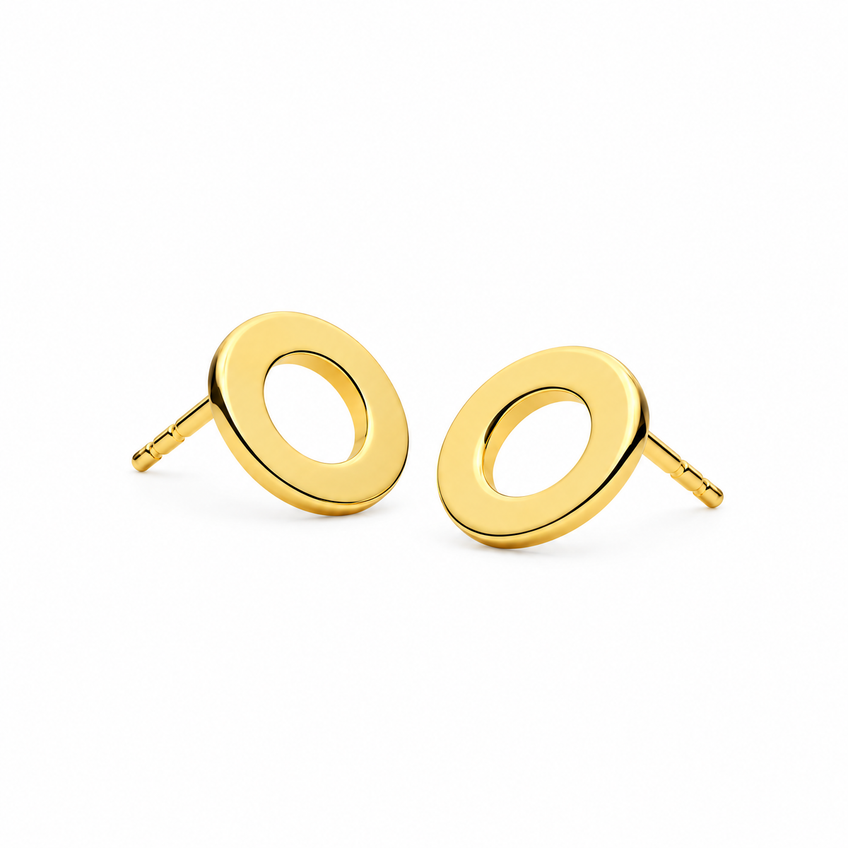 Najo Sola Gold Plated Circle Stud Earrings