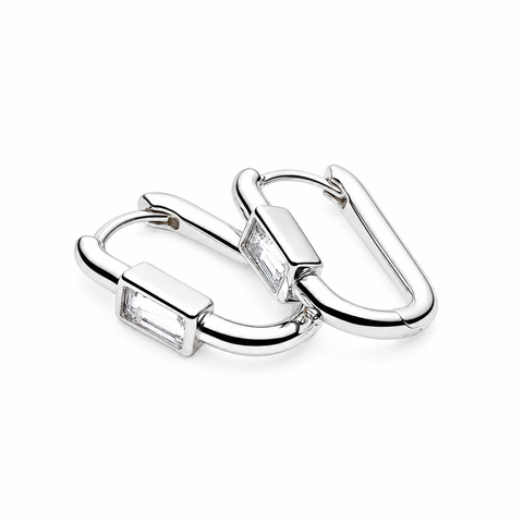 Najo Skye Cubic Zirconia Huggie Earrings