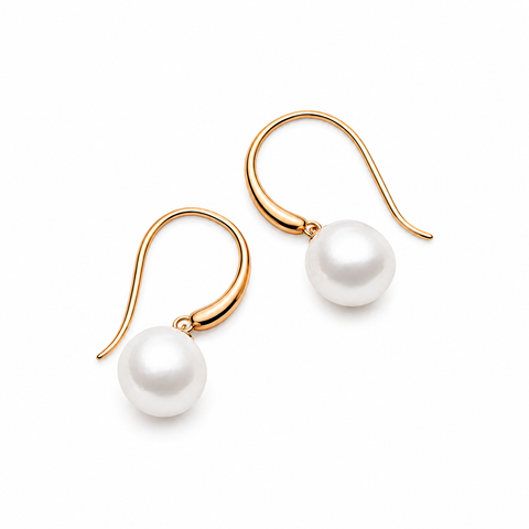 Najo Ocean Glow Rose Gold Plated Freshwater Pearl Drop Earrings