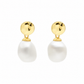 Najo Ocean Drift Yellow Gold Plated Pearl Earrings
