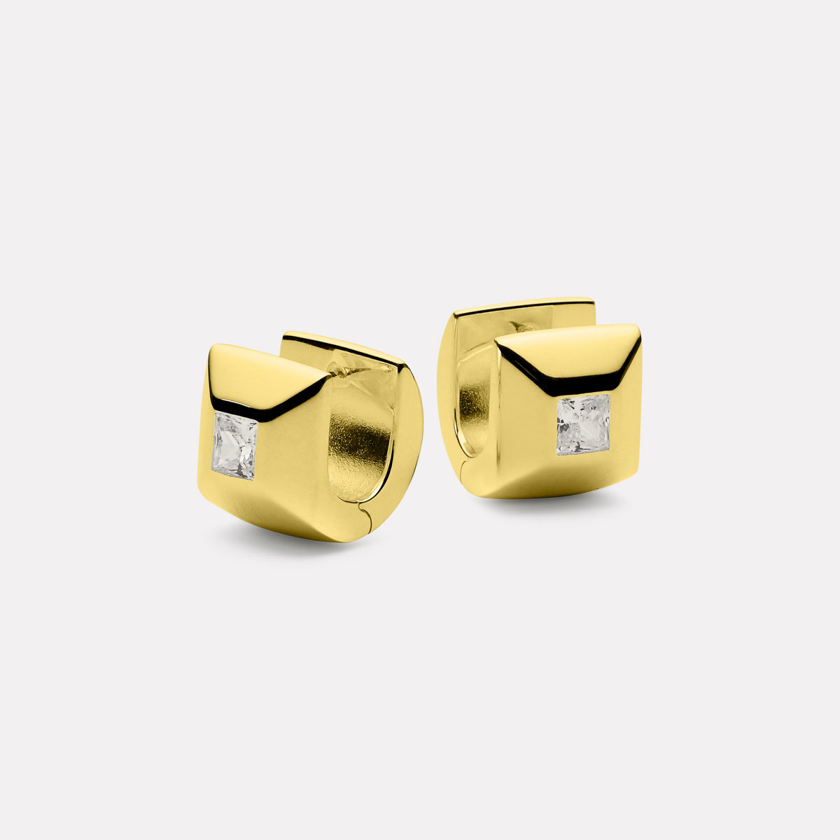 Najo Halo Cubic Zirconia Huggie Earrings