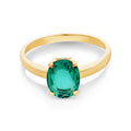 9ct Yellow Gold Oval Emerald Dress Ring