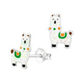 Sterling Silver Enamel Llama Stud Earrings