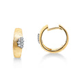9ct Yellow Gold Brushed Finished Huggie Diamond Set