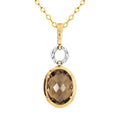 9ct Yellow Gold Smokey Quartz And Diamond Enhancer