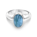 Sterling Silver Elongated Oval Aquamarine Ring