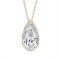 18ct Yellow Gold Pear Shape Lab Grown Diamond Necklace