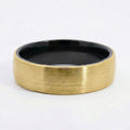 9ct Yellow Gold And Black Zirconium Men's Wedding Ring
