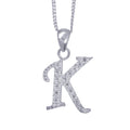 Sterling Silver Cubic Zirconia Letter K Necklace