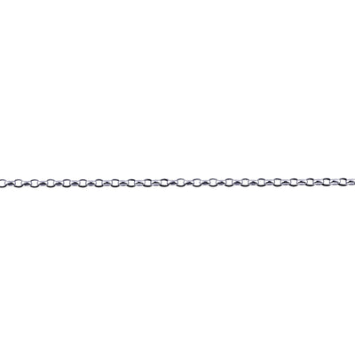 9ct White Gold Oval Belcher Anklet - alternate