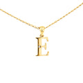 9ct Yellow Gold Diamond Set Block Initial Letter E