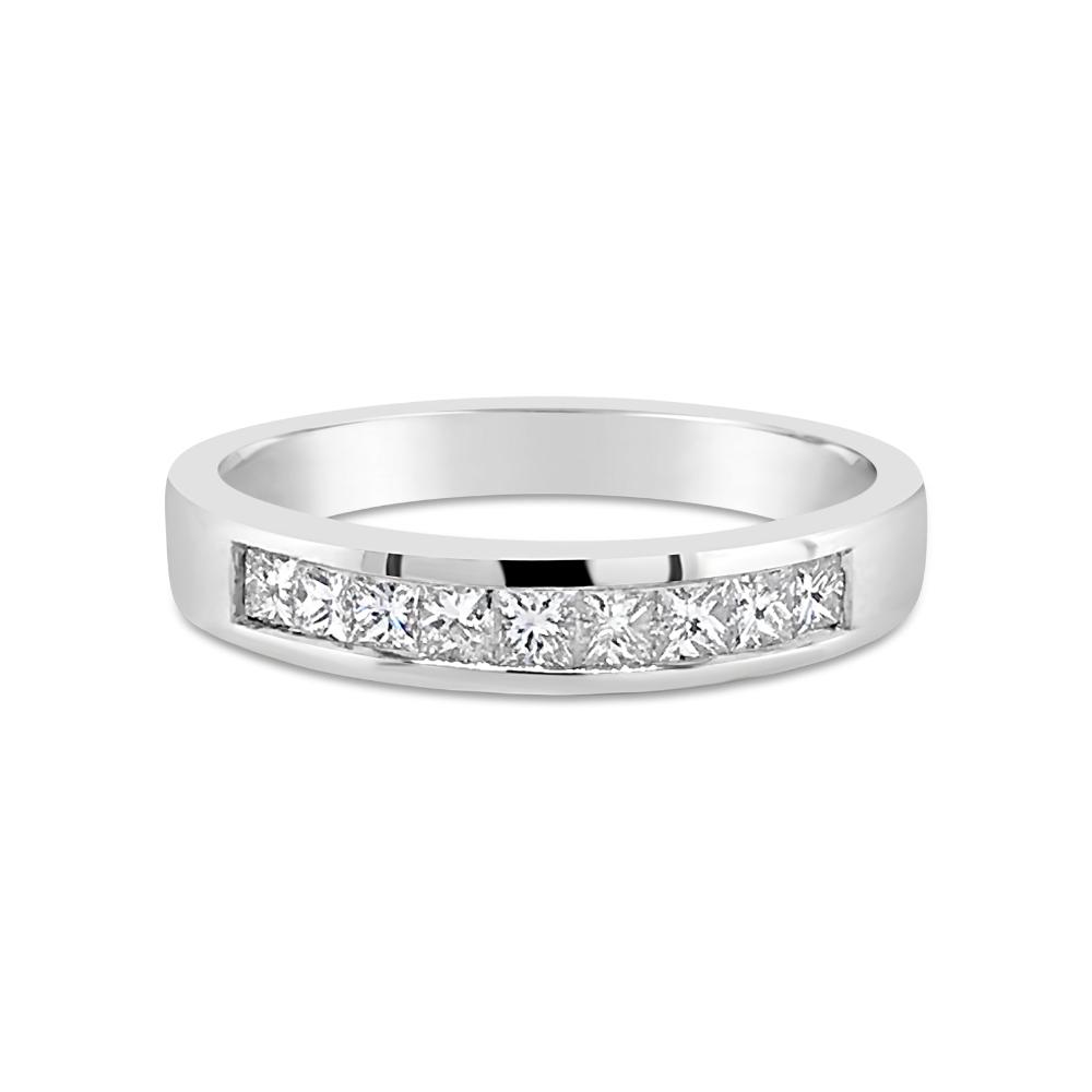 18ct White Gold Princess Cut Diamond Wedding Ring My Jewellery Shop