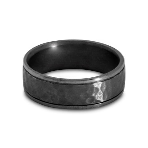 Men's Tantalum Hammered Finish Wedding Ring - alternate view