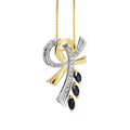 9ct Yellow Gold Sapphire & Diamond Knot Pendant