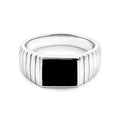 Gents Sterling Silver Square Onyx Signet Ring