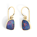 9ct Yellow Gold Opal Geometric Drop Earrings