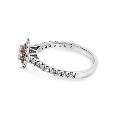 0.70ct Round Natural Australian Pink Diamond Cluster Dress Ring - alternate